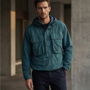 Patagonia Hooded Fishing Jacket SST Style Teal Green Men’s M Vintage Outdoor